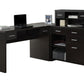 Cappuccino Particle Board Hollow Core Computer Desk By Homeroots - 333337 | Desks | Modishstore - 2