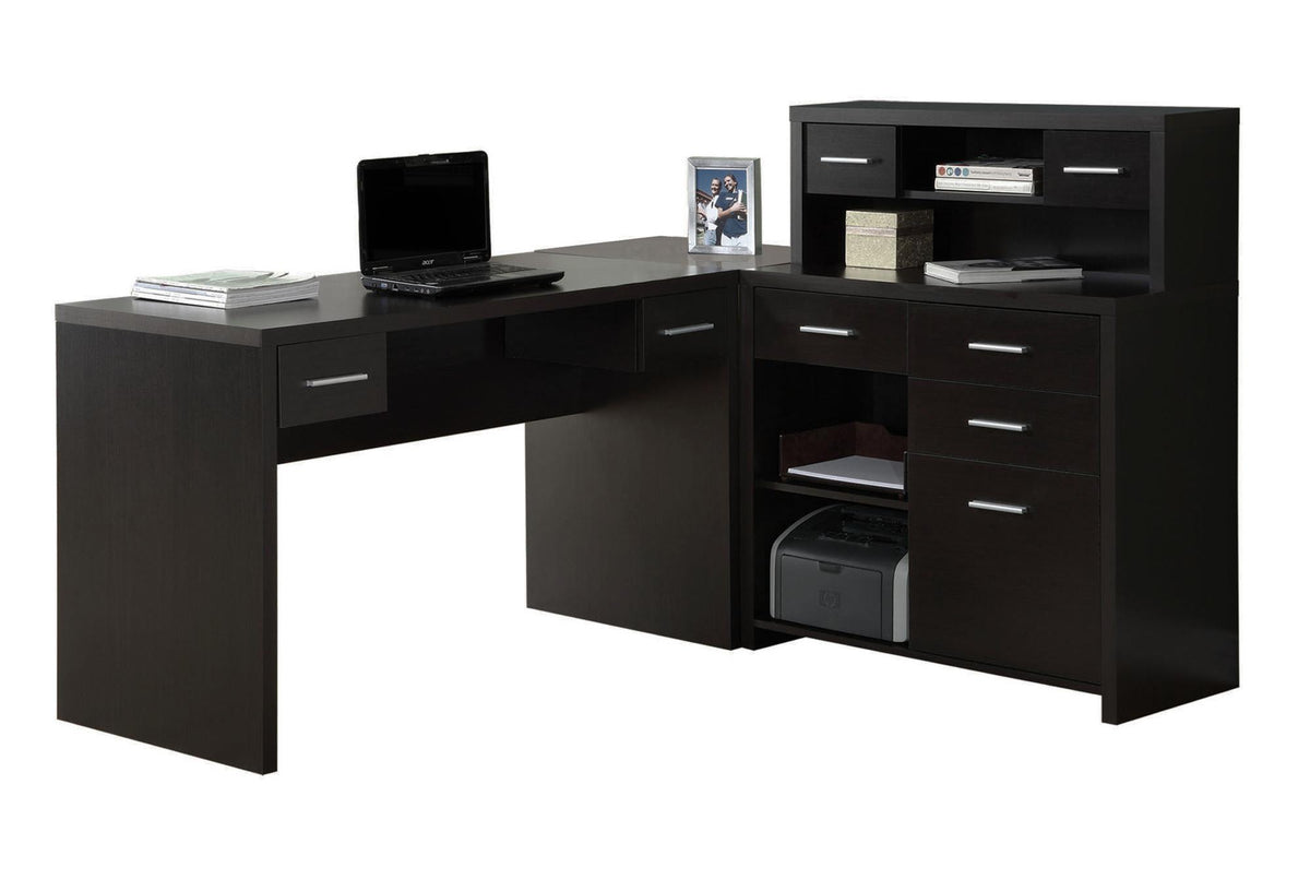Cappuccino Particle Board Hollow Core Computer Desk By Homeroots - 333337 | Desks | Modishstore - 2