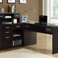 Cappuccino Particle Board Hollow Core Computer Desk By Homeroots - 333337 | Desks | Modishstore