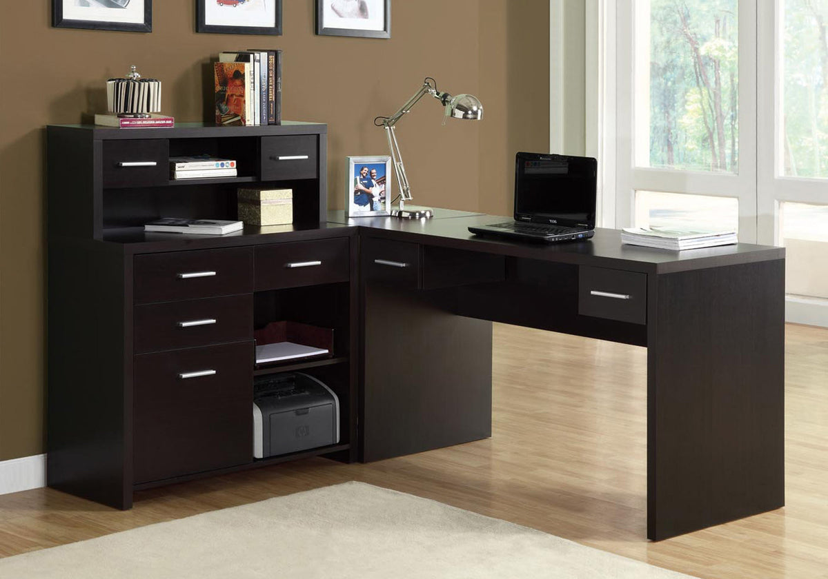 Cappuccino Particle Board Hollow Core Computer Desk By Homeroots - 333337 | Desks | Modishstore