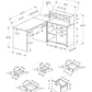 Cappuccino Particle Board Hollow Core Computer Desk By Homeroots - 333337 | Desks | Modishstore - 3