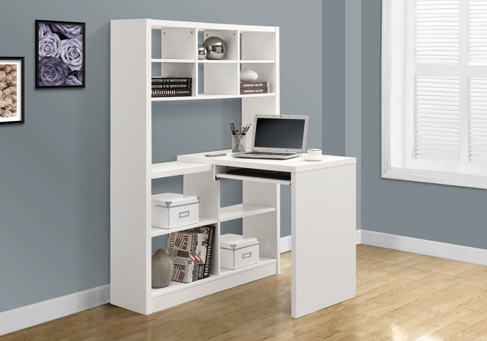 Cappuccino Particle Board Hollow Core Computer Desk By Homeroots - 333339 | Desks | Modishstore - 6