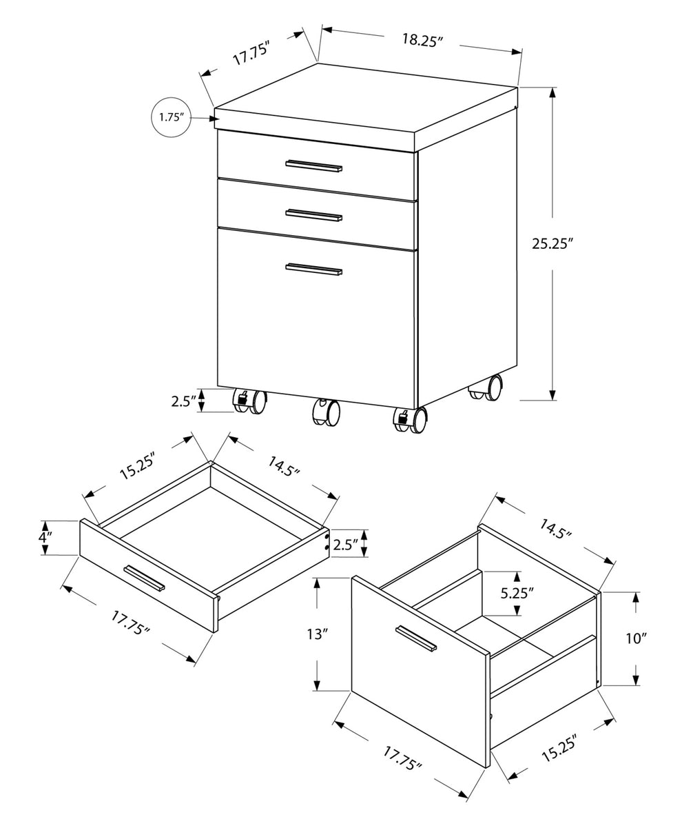 White Black Particle Board Drawers Filing Cabinet By Homeroots | Drawers | Modishstore - 6