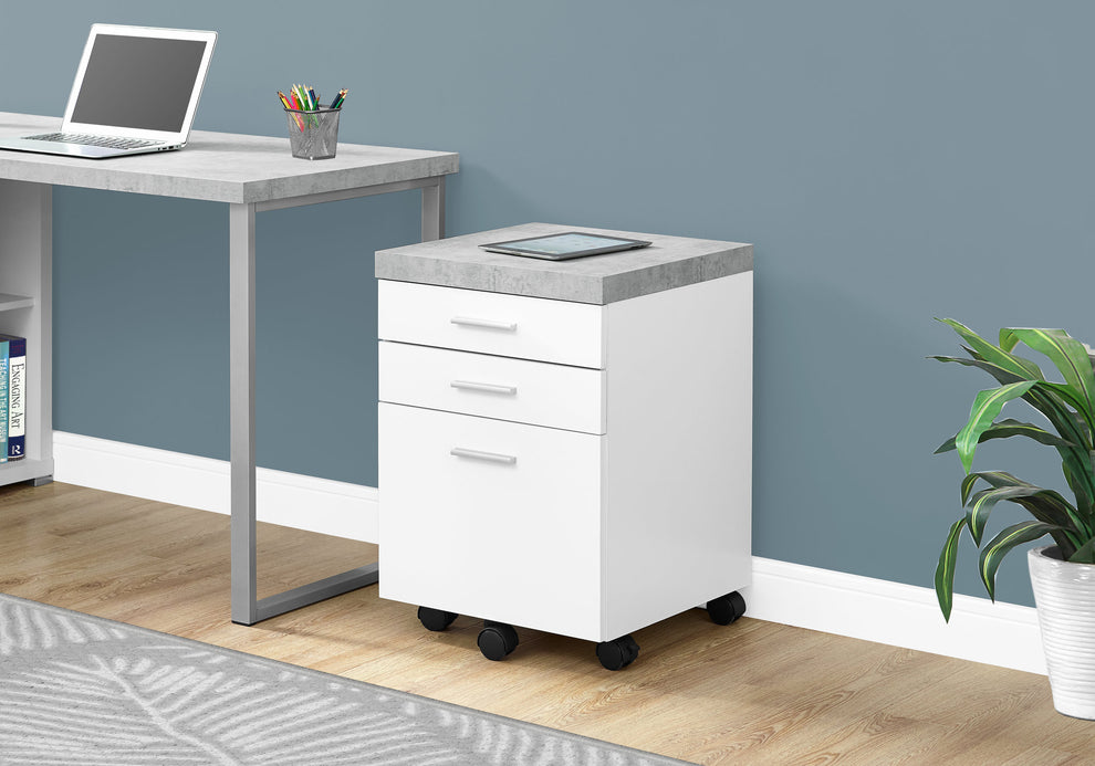 White Black Particle Board Drawers Filing Cabinet By Homeroots | Drawers | Modishstore - 8