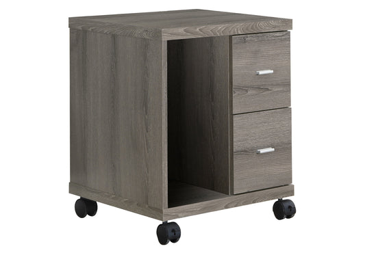 Dark Taupe Particle Board Hollow Core Drawers Office Cabinet By Homeroots | Drawers | Modishstore