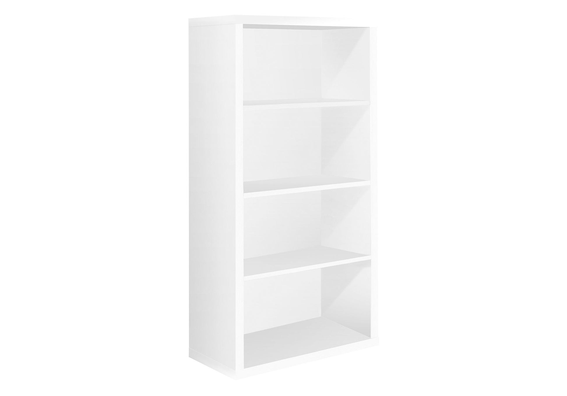 47.5" White Particle Board and MDF Bookshelf with Adjustable Shelves By Homeroots | Bookcases | Modishstore - 2