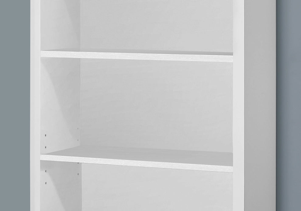 47.5" White Particle Board and MDF Bookshelf with Adjustable Shelves By Homeroots | Bookcases | Modishstore - 3