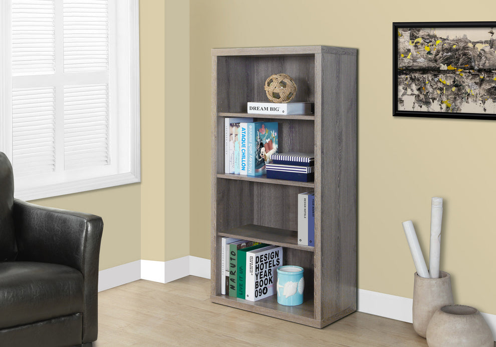 47.5" White Particle Board and MDF Bookshelf with Adjustable Shelves By Homeroots | Bookcases | Modishstore - 6