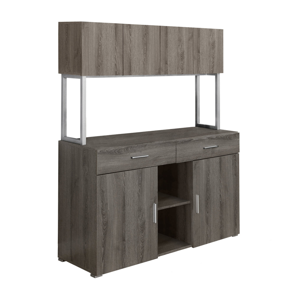 White Silver Particle Board Hollow Core Metal Office Cabinet By Homeroots | Cabinets | Modishstore - 5