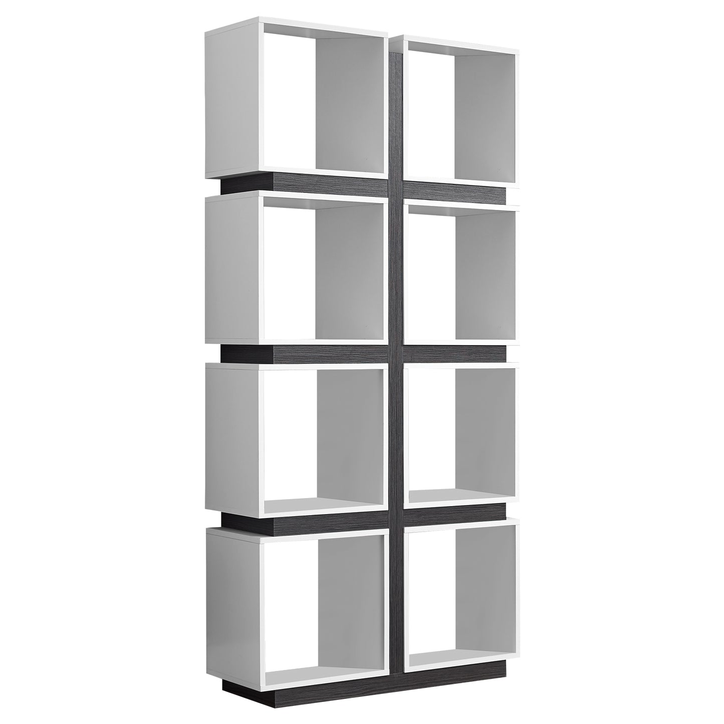 White Grey Particle Board Hollow Core Bookcase With A Hollow Core By Homeroots | Bookcases | Modishstore