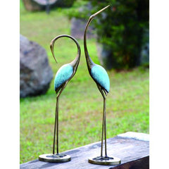 Stylized Garden Crane Pair By SPI Home