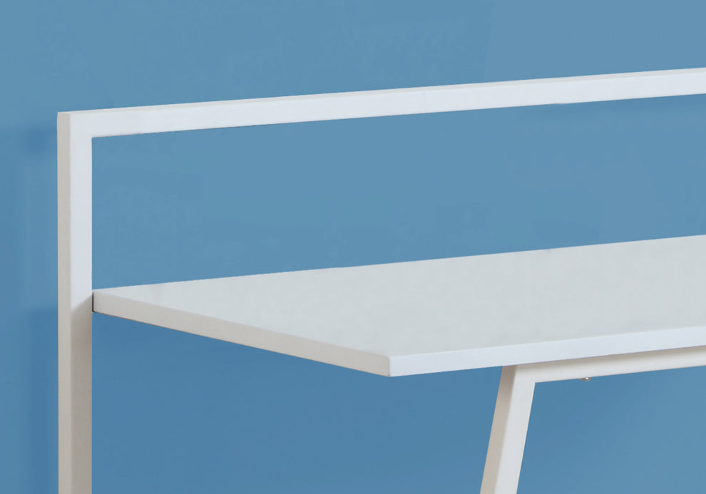 White Mdf Metal Computer Desk By Homeroots | Desks | Modishstore - 2