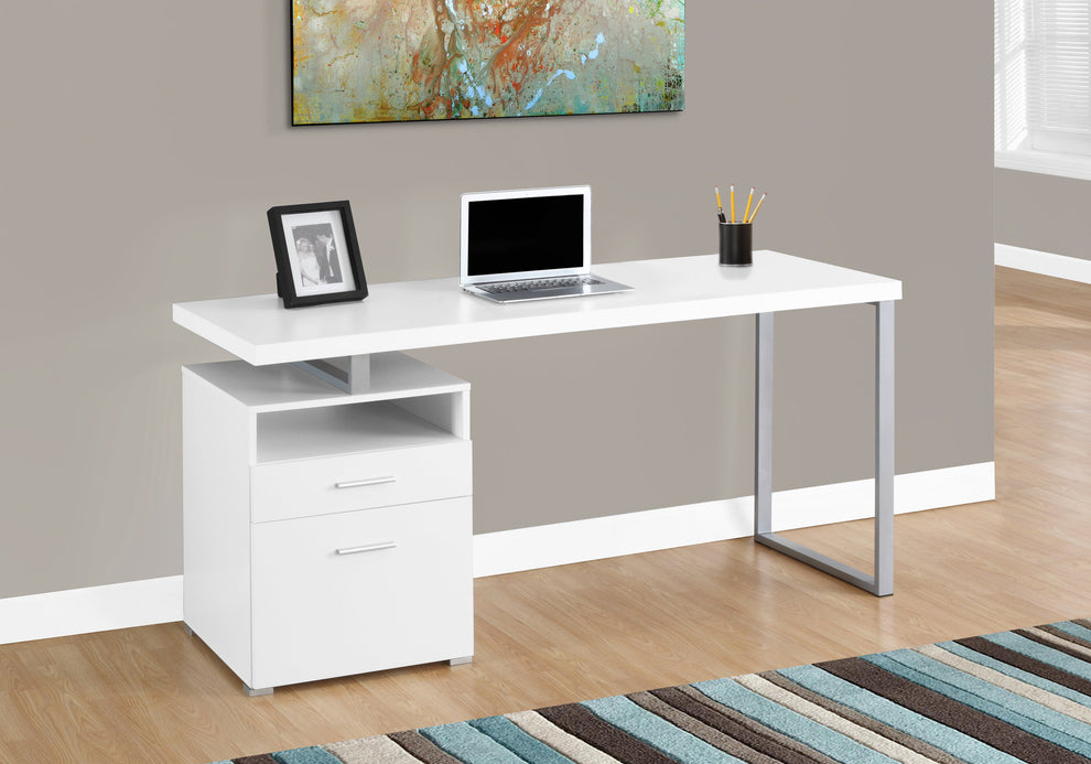 30" Particle Board and Grey Metal Computer Desk By Homeroots | Desks | Modishstore - 6