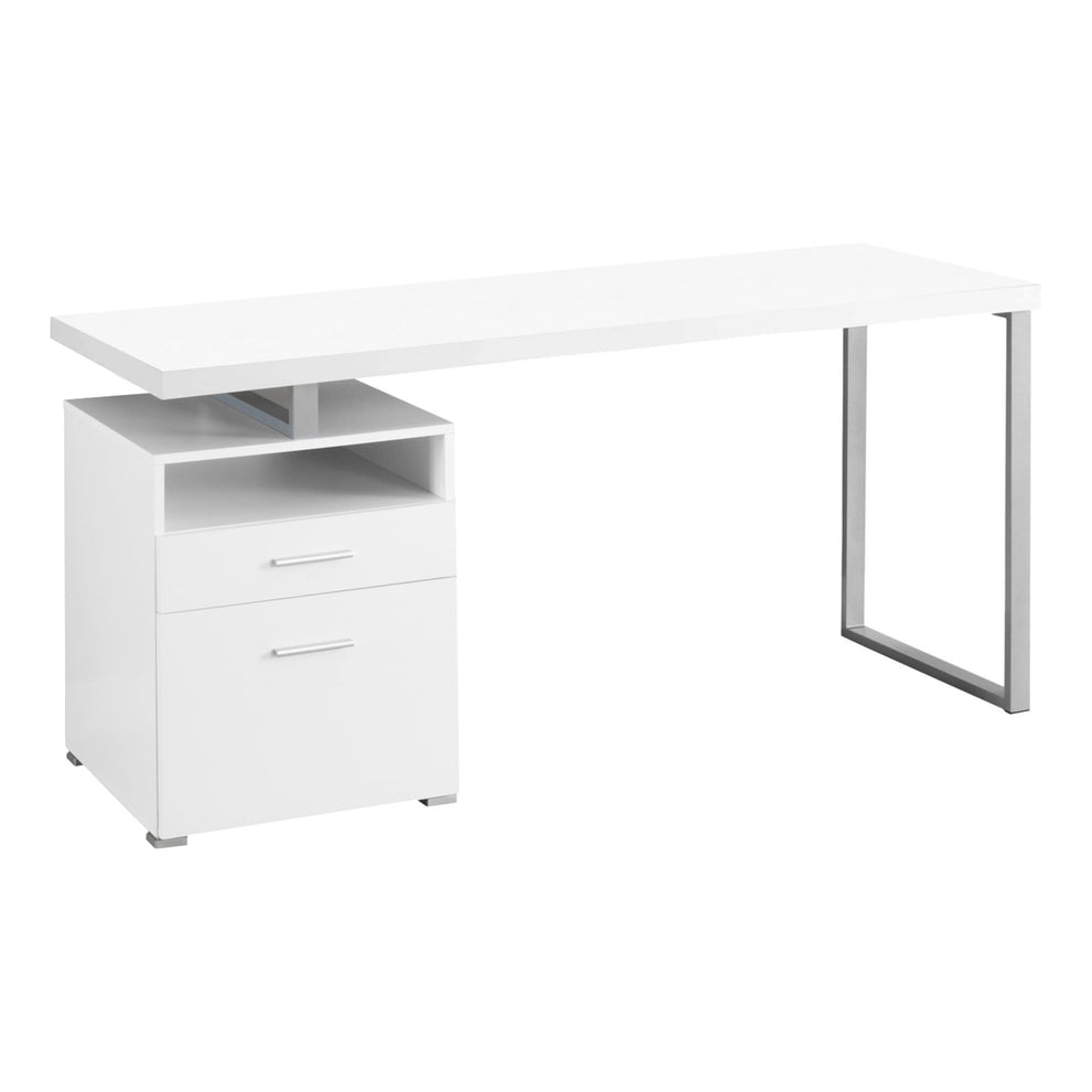 30" Particle Board and Grey Metal Computer Desk By Homeroots | Desks | Modishstore - 7
