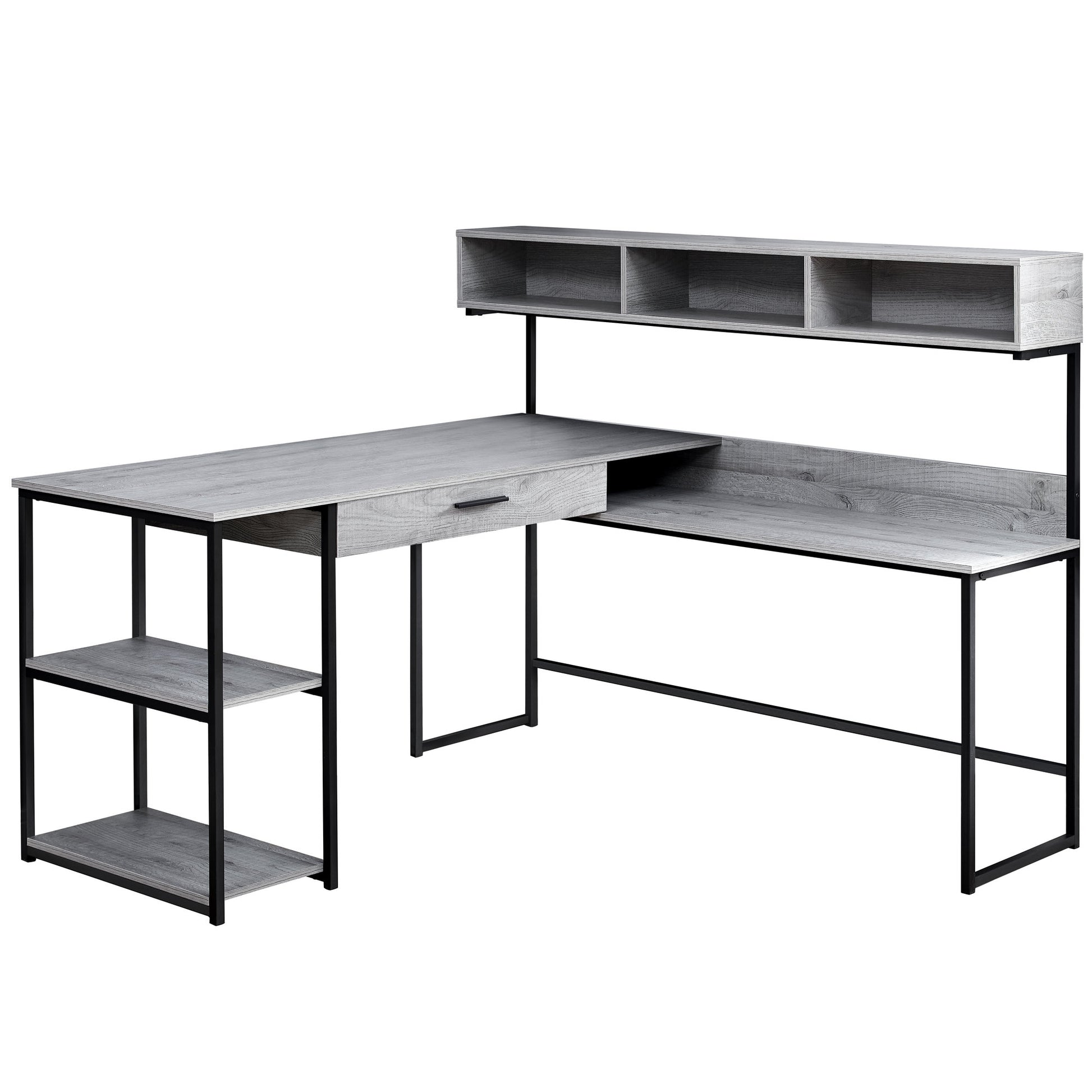 Grey Black Metal Corner Computer Desk By Homeroots | Desks | Modishstore