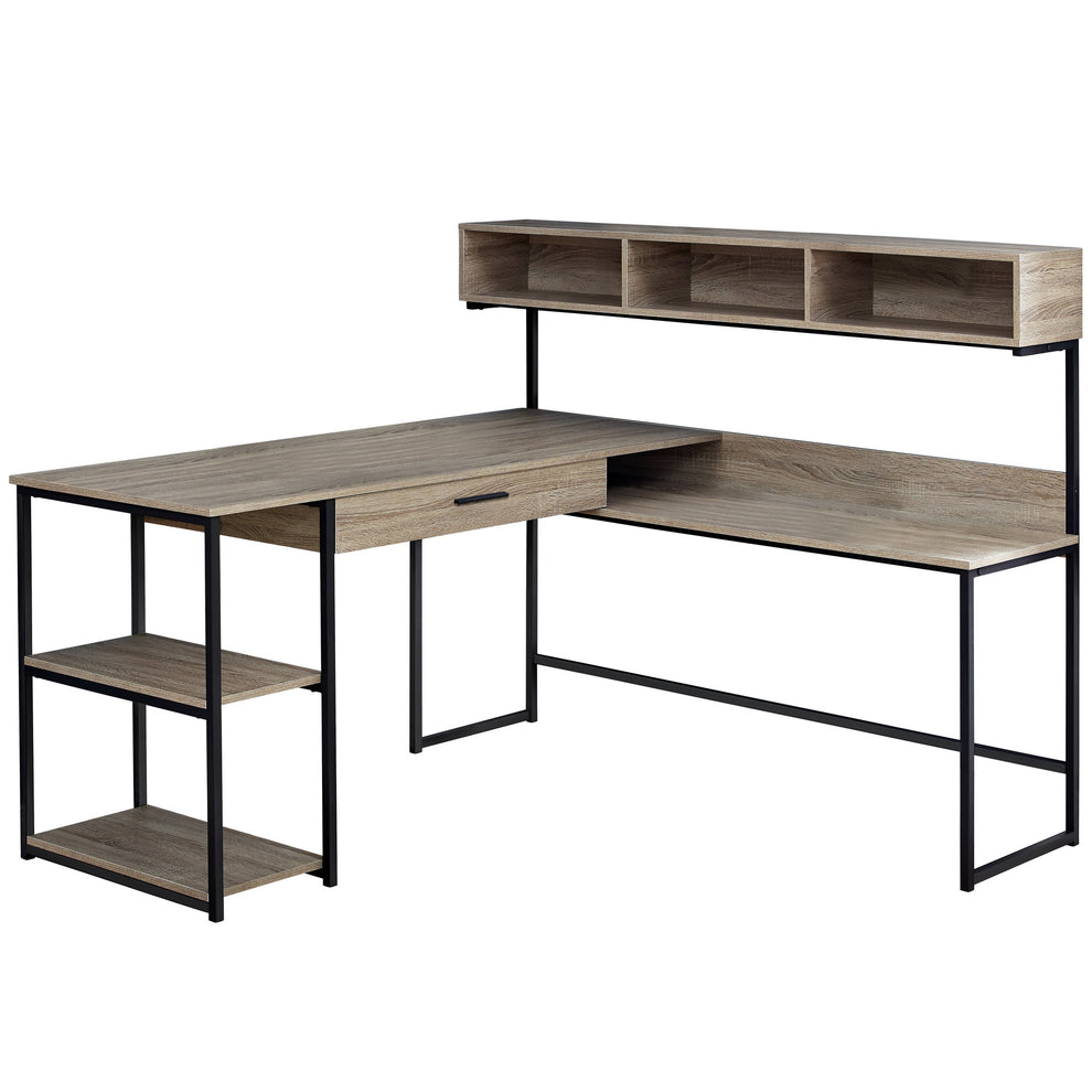 Grey Black Metal Corner Computer Desk By Homeroots | Desks | Modishstore - 5