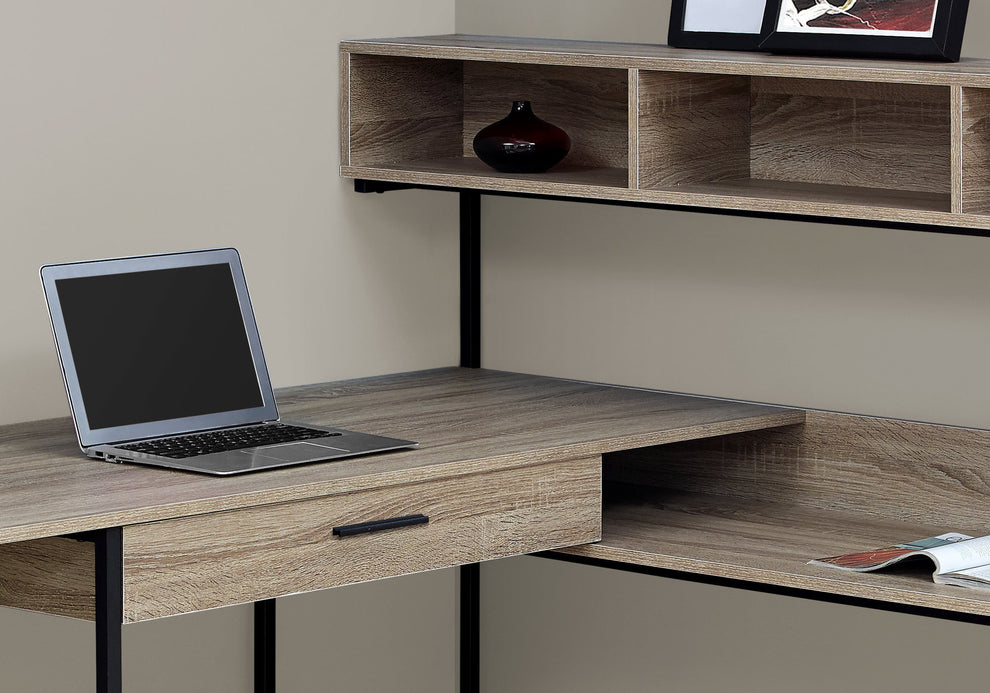 Grey Black Metal Corner Computer Desk By Homeroots | Desks | Modishstore - 6