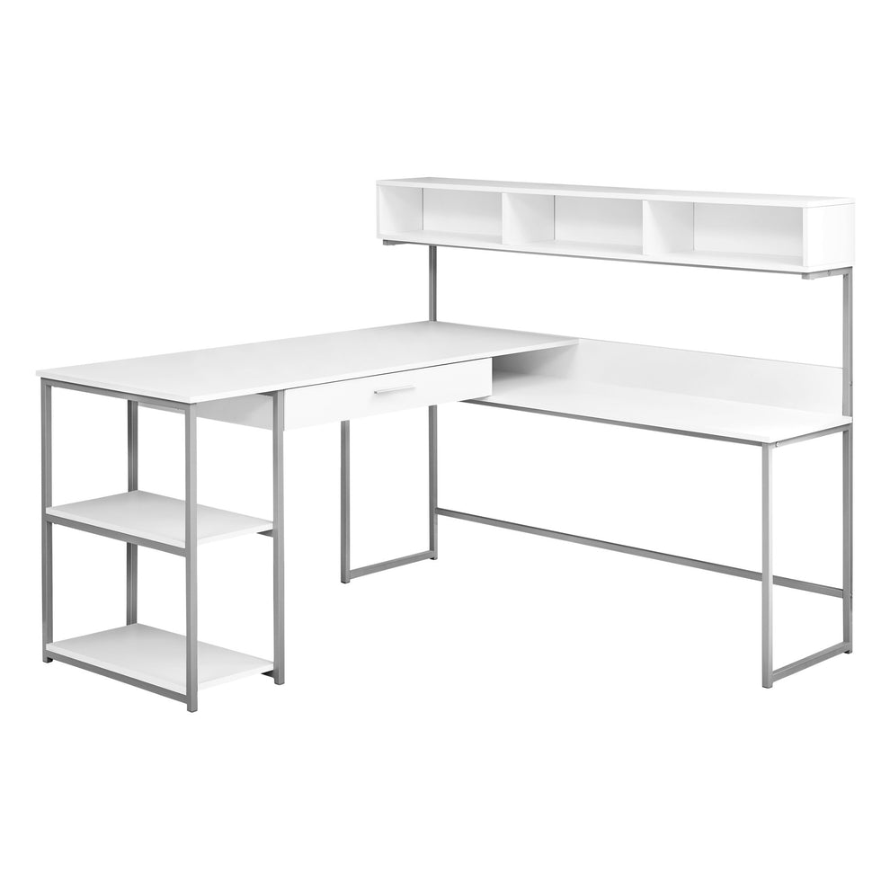 Grey Black Metal Corner Computer Desk By Homeroots | Desks | Modishstore - 9
