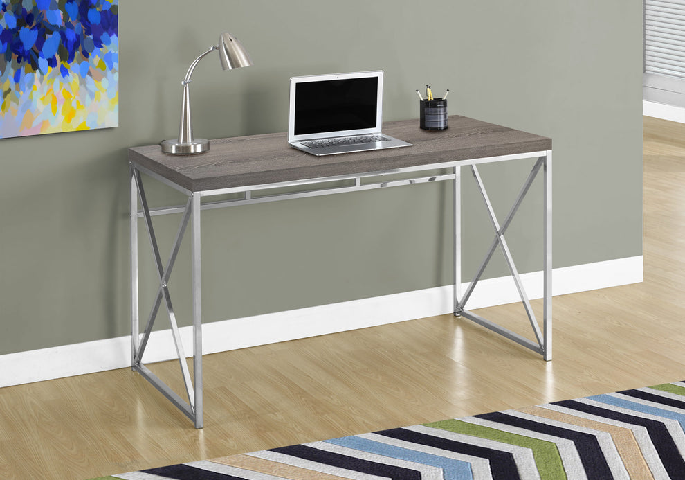 Modern Gold and Walnut Finish Computer Desk By Homeroots | Desks | Modishstore - 5