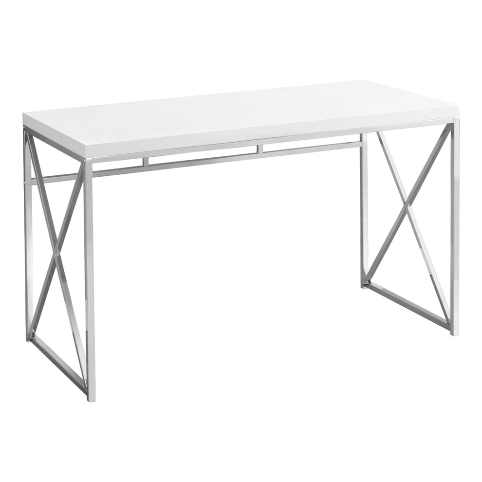 Modern Gold and Walnut Finish Computer Desk By Homeroots | Desks | Modishstore - 11