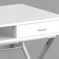 White Chrome Particle Board Metal Computer Desk By Homeroots | Desks | Modishstore - 2