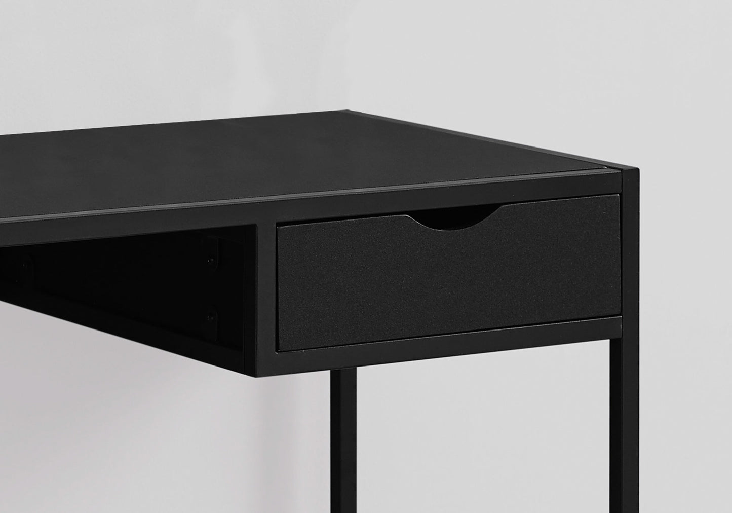 Black Mdf Metal Computer Desk By Homeroots | Desks | Modishstore - 2