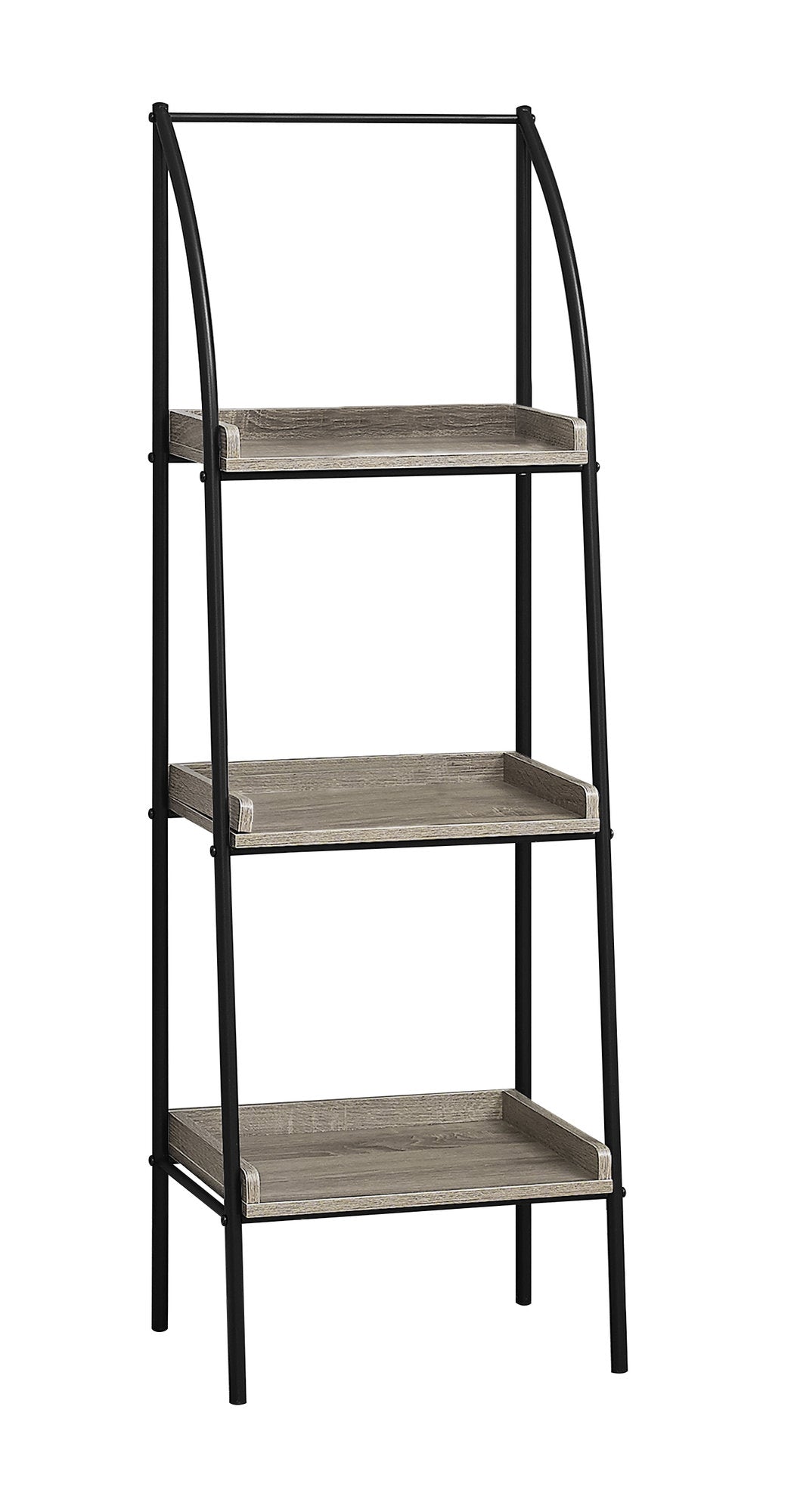 Dark Taupe Black Mdf Metal Bookshelf By Homeroots | Bookcases | Modishstore - 2