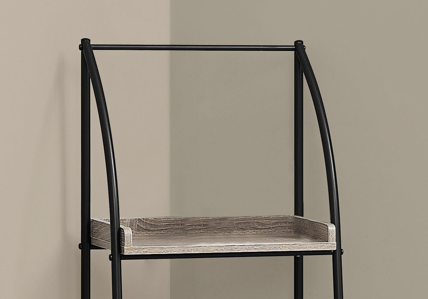 Dark Taupe Black Mdf Metal Bookshelf By Homeroots | Bookcases | Modishstore - 3