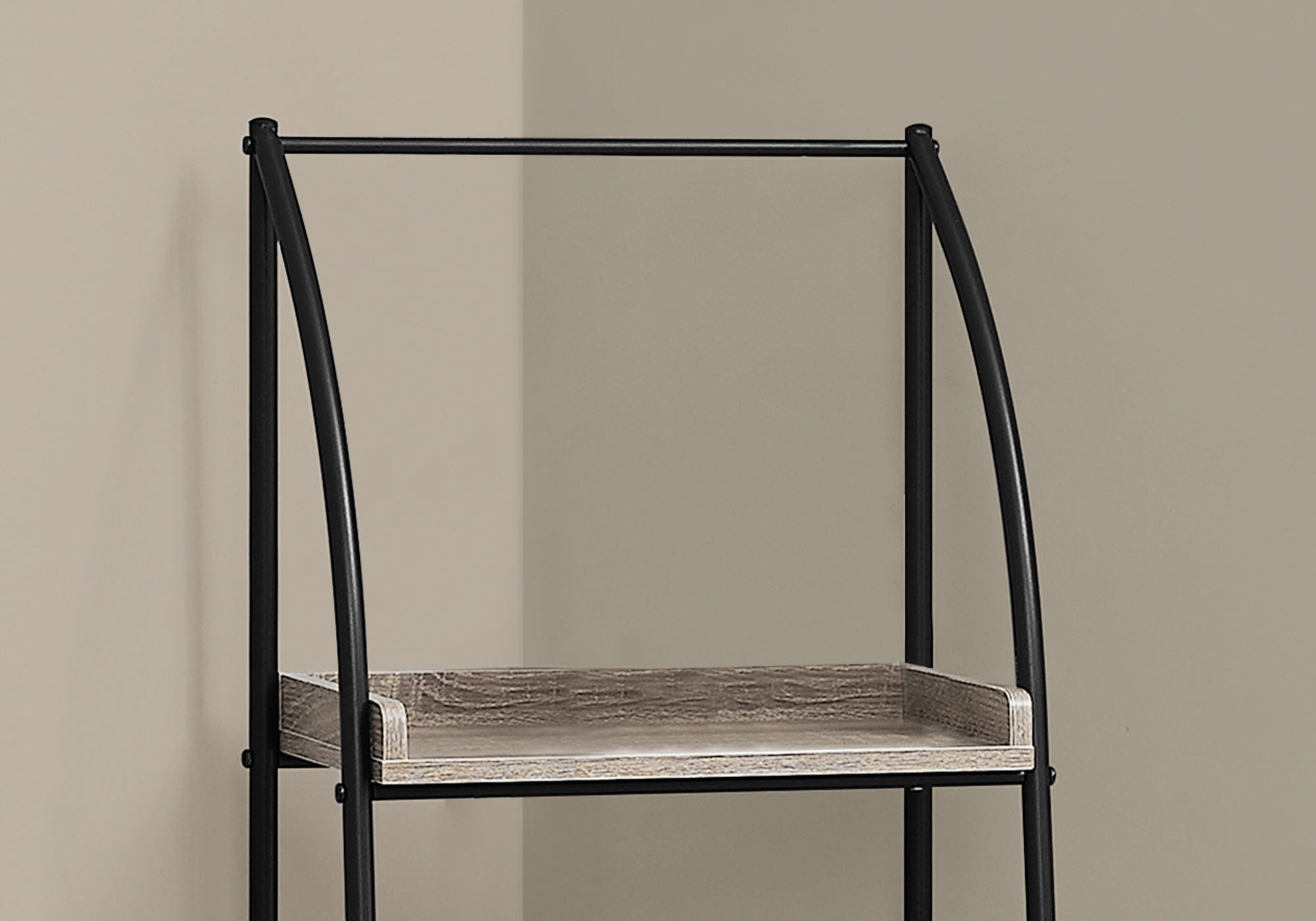 Dark Taupe Black Mdf Metal Bookshelf By Homeroots | Bookcases | Modishstore - 3