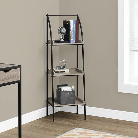 Dark Taupe Black Mdf Metal Bookshelf By Homeroots | Bookcases | Modishstore