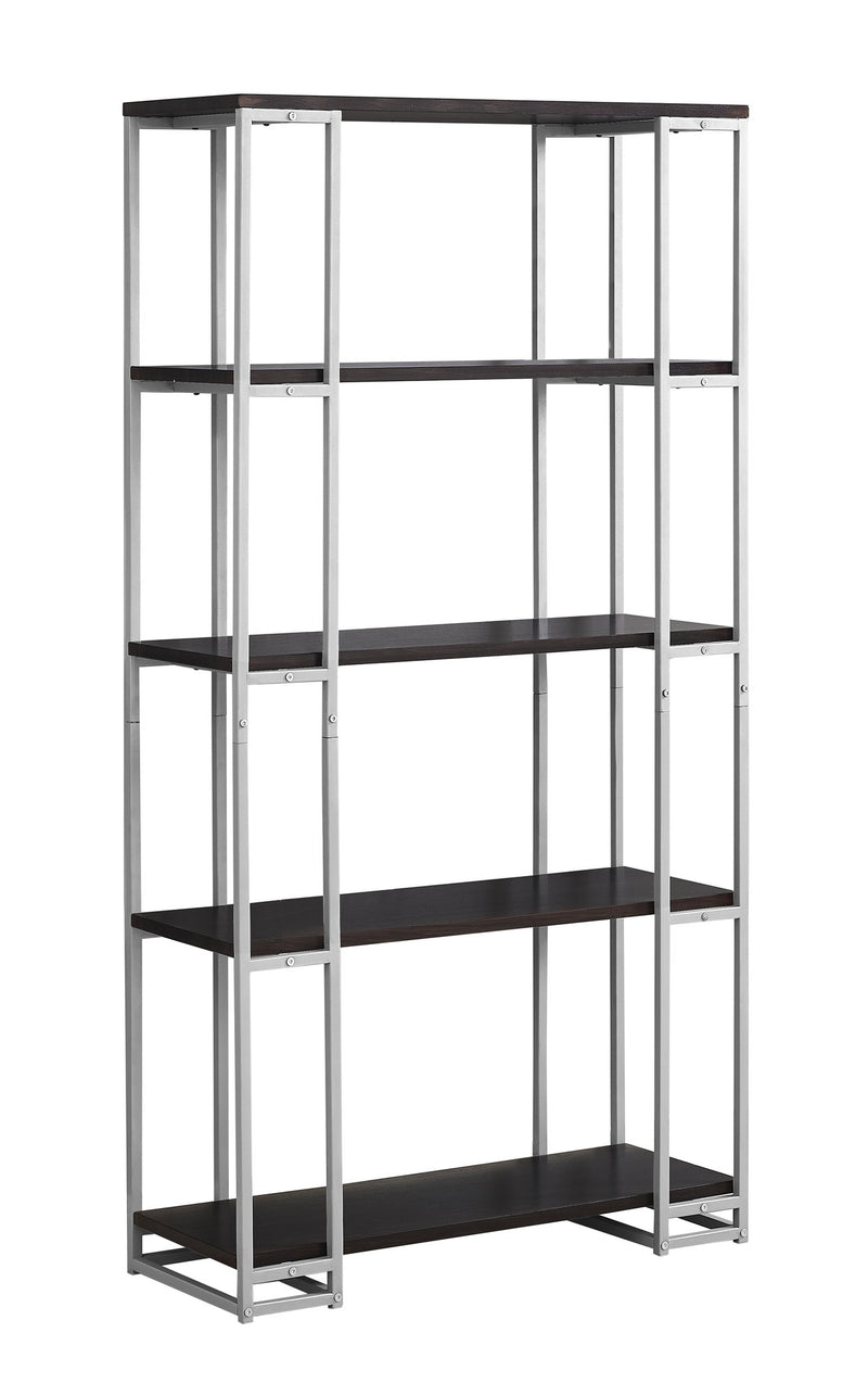 Dark Taupe Black Mdf Metal Bookcase By Homeroots | Bookcases | Modishstore - 7
