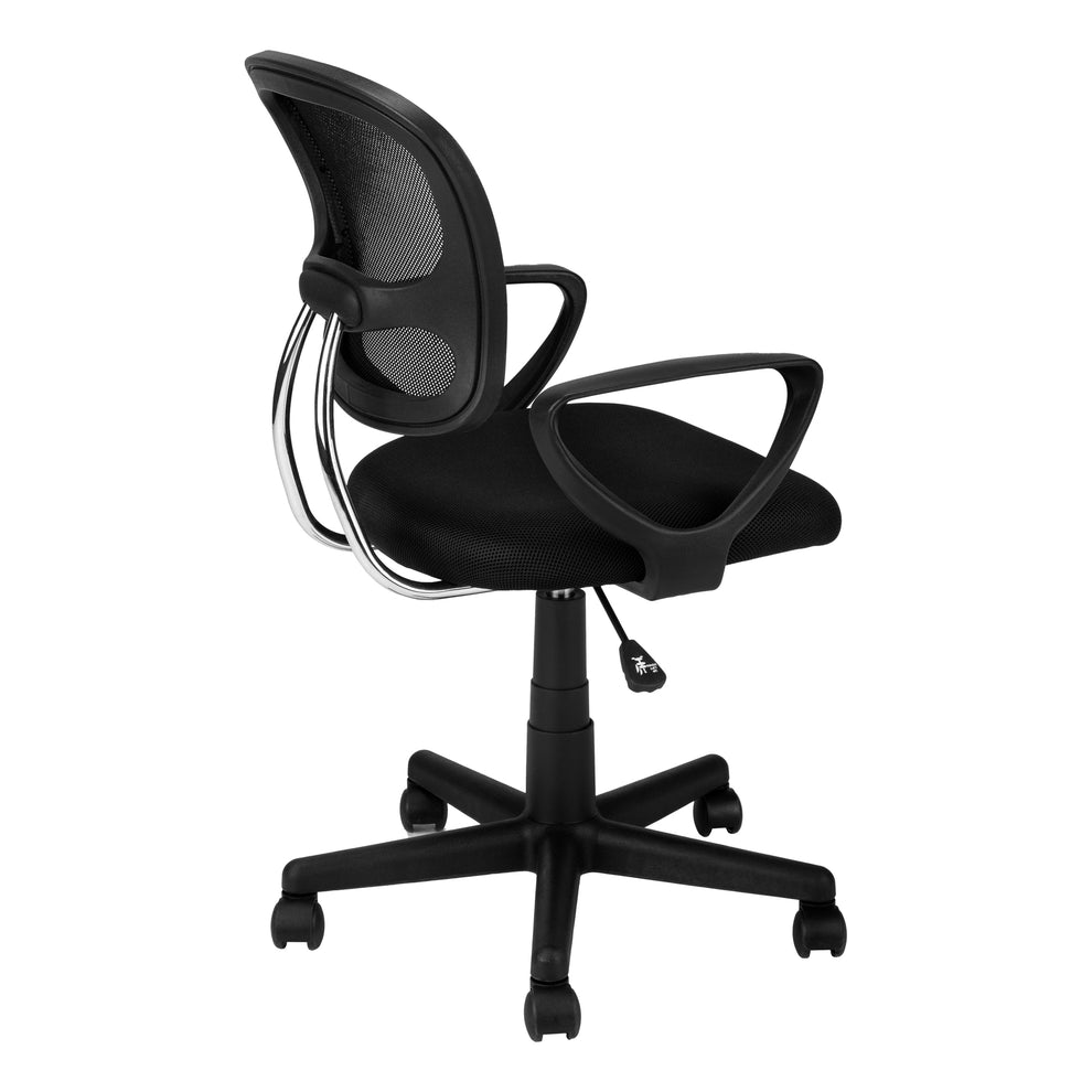 Black Foam Metal Polypropylene Polyester Office Chair By Homeroots | Office Chairs | Modishstore - 3