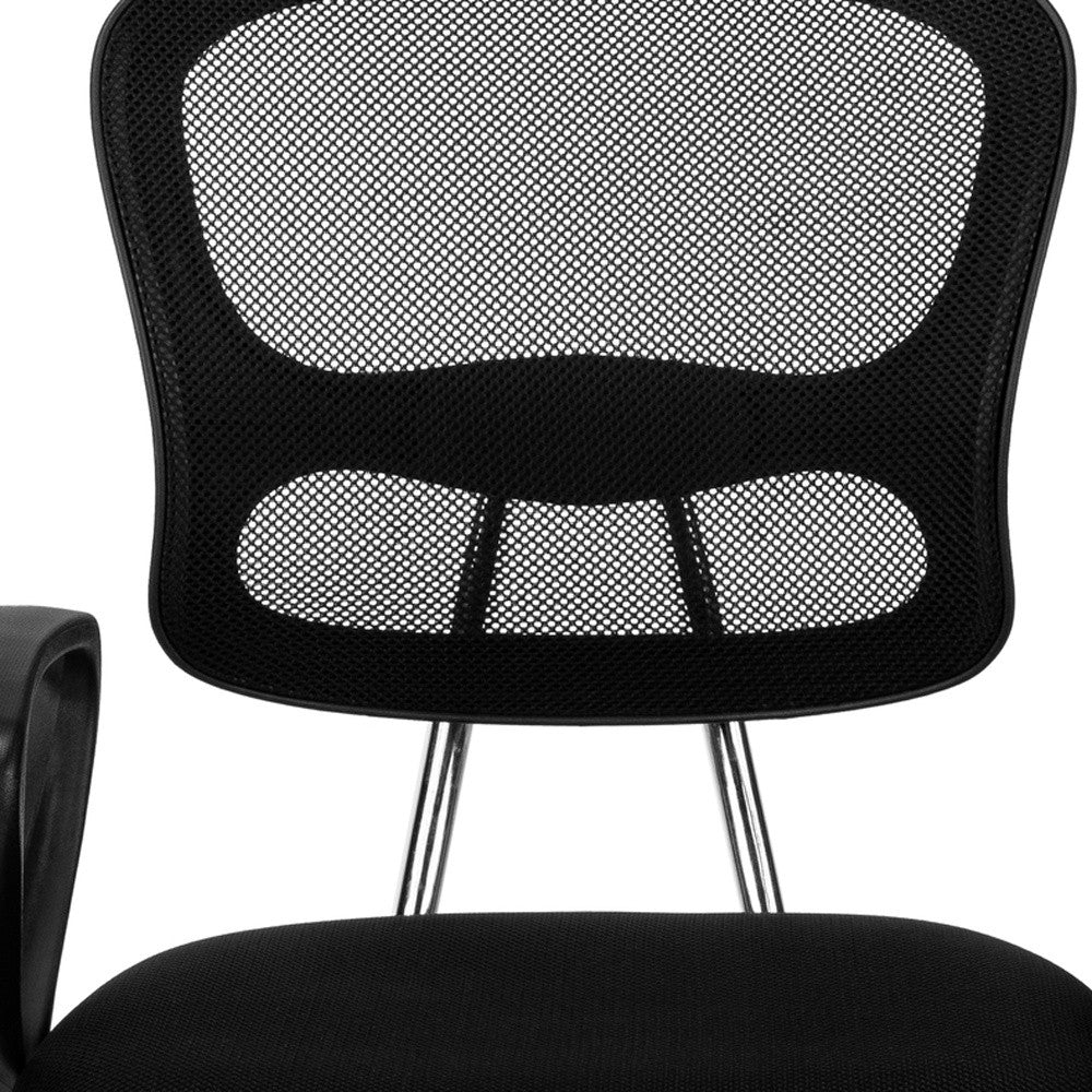 Black Foam Metal Polypropylene Polyester Office Chair By Homeroots | Office Chairs | Modishstore - 4