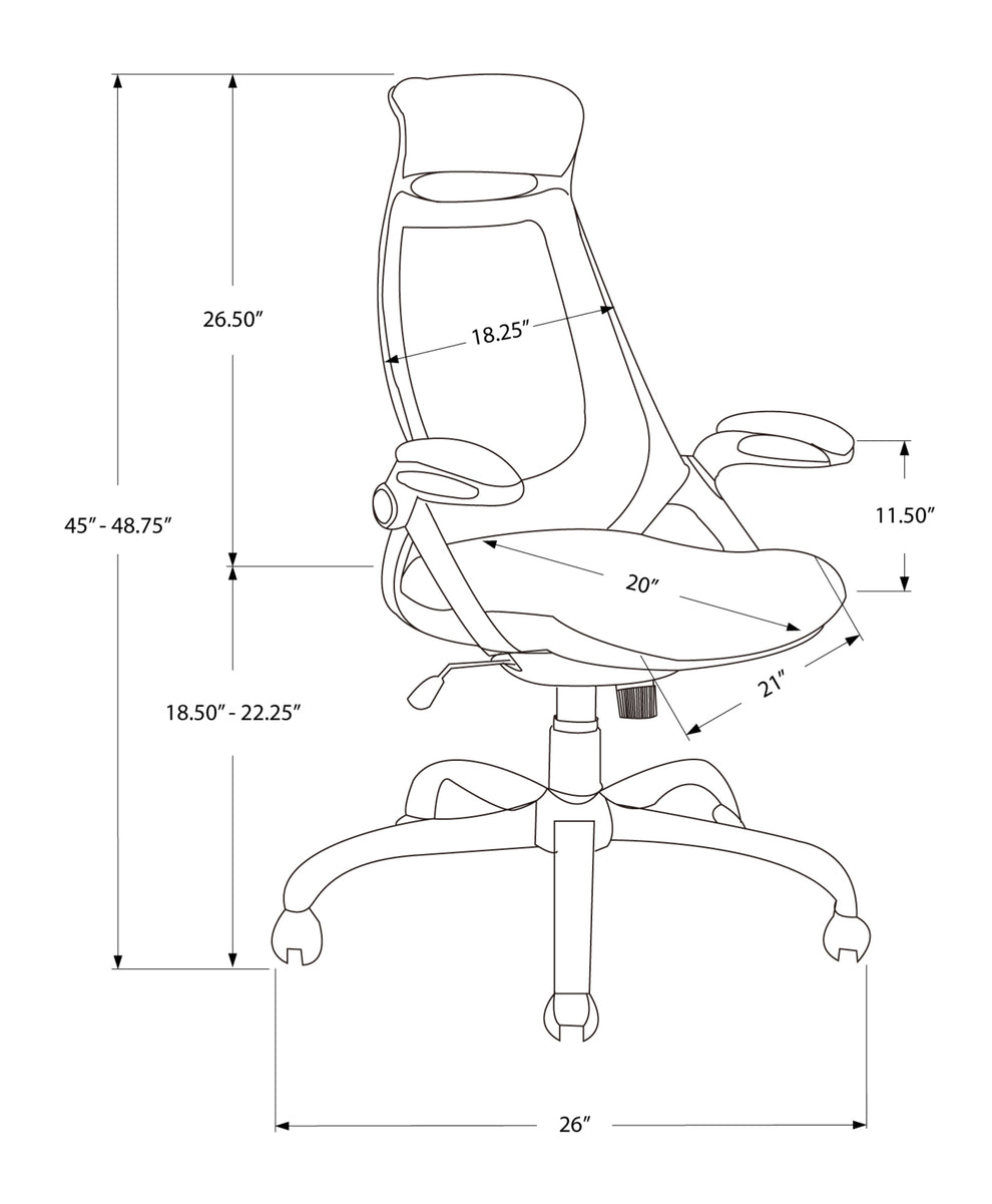 Black Foam Metal Nylon Multi Position Office Chair By Homeroots - 333459 | Office Chairs | Modishstore - 3