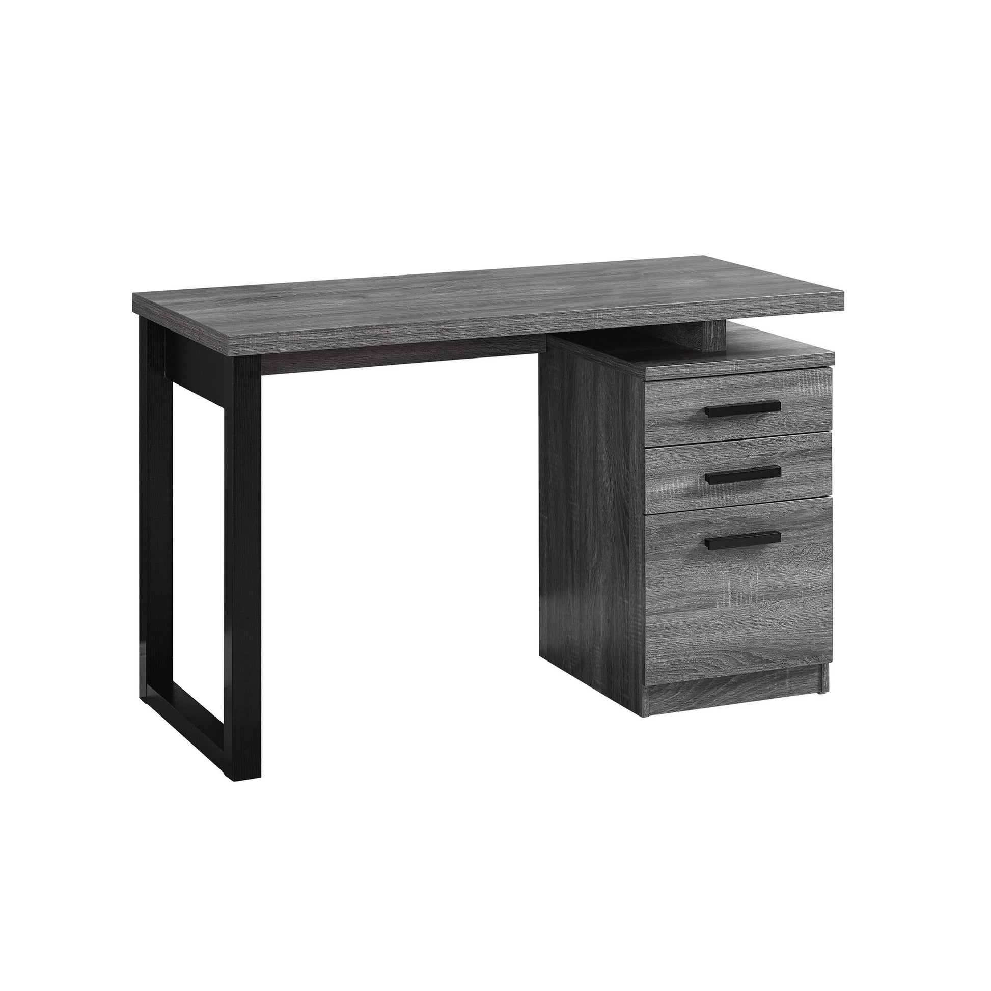 Grey Black Particle Board Hollow Core Computer Desk By Homeroots | Desks | Modishstore