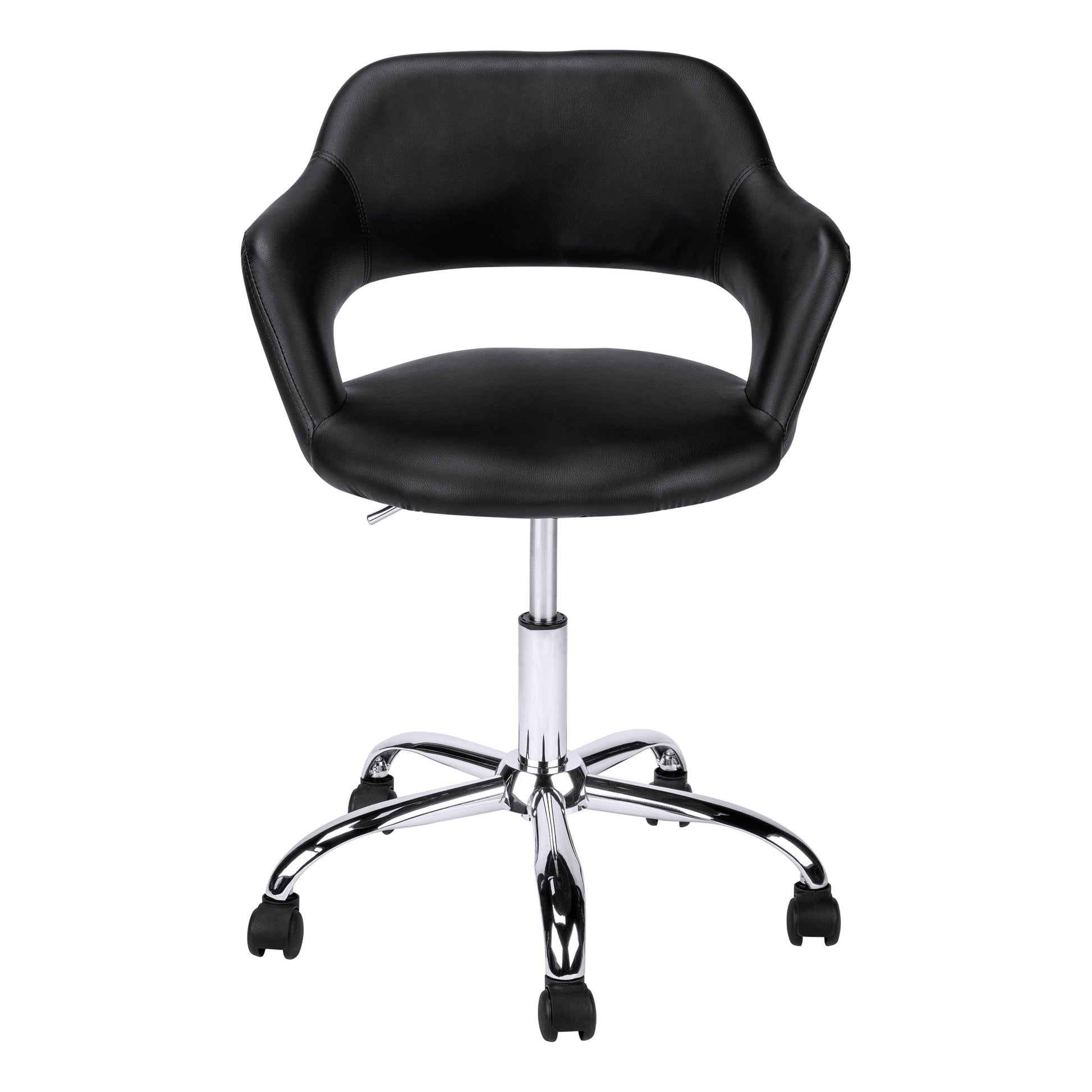 Black Chrome Metal Hydraulic Lift Base Office Chair By Homeroots | Office Chairs | Modishstore