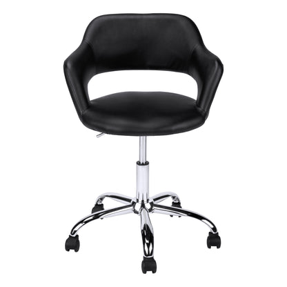 Black Chrome Metal Hydraulic Lift Base Office Chair By Homeroots | Office Chairs | Modishstore
