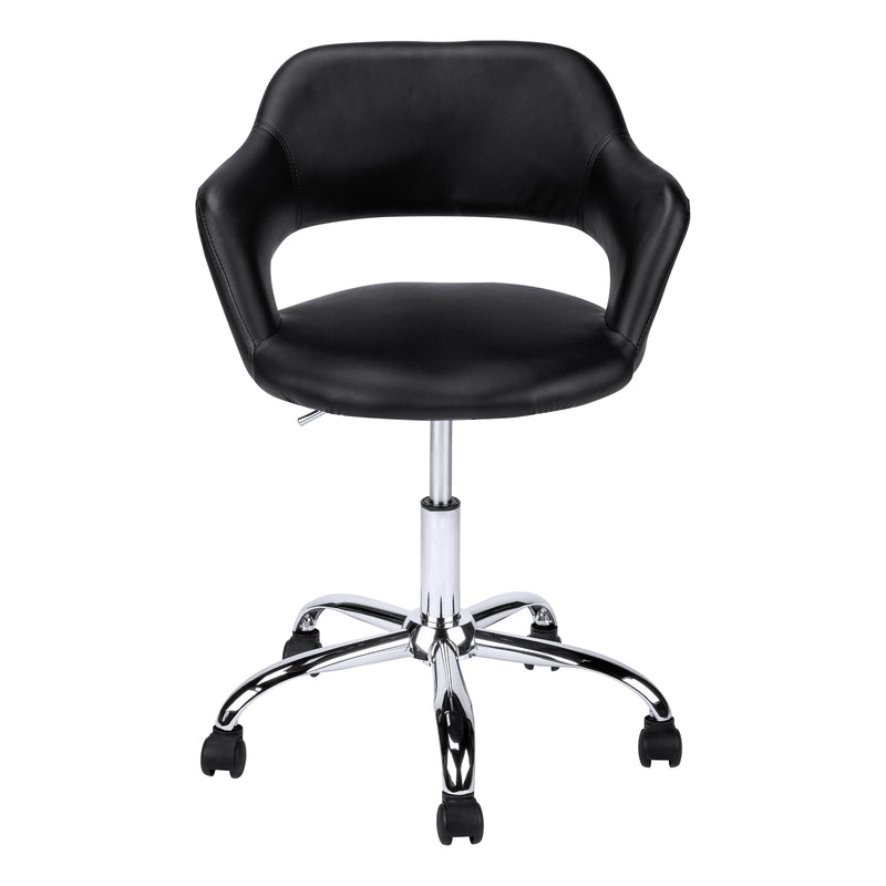 Black Chrome Metal Hydraulic Lift Base Office Chair By Homeroots | Office Chairs | Modishstore