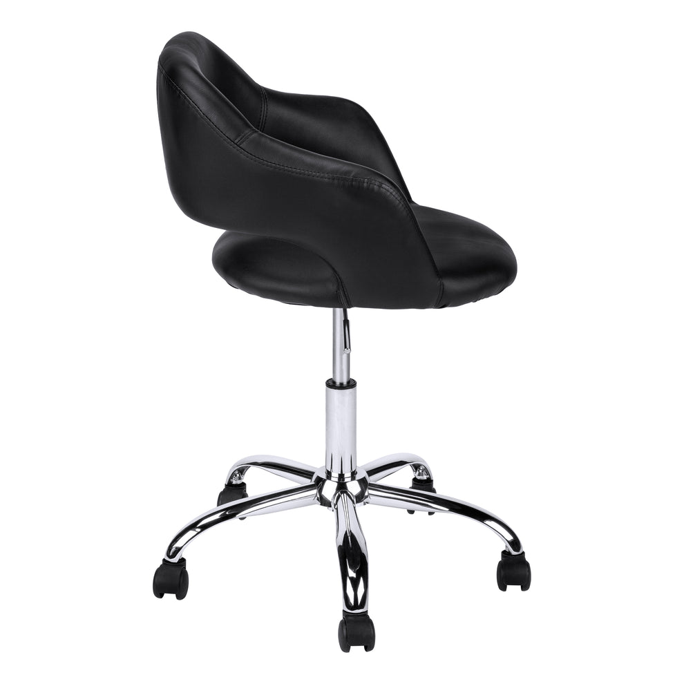 Black Chrome Metal Hydraulic Lift Base Office Chair By Homeroots | Office Chairs | Modishstore - 3