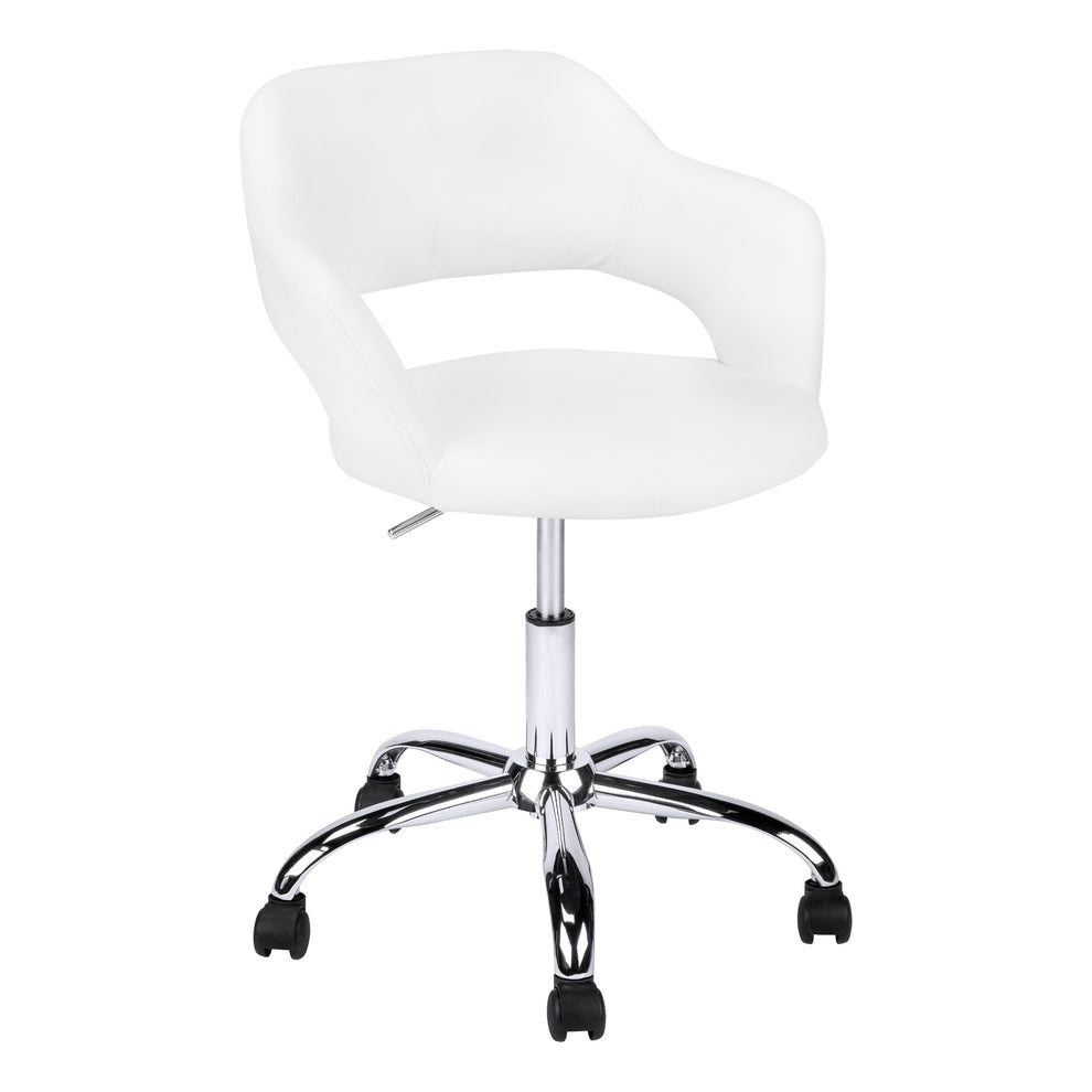 Black Chrome Metal Hydraulic Lift Base Office Chair By Homeroots | Office Chairs | Modishstore - 6