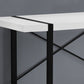 White Black Particle Board Hollow Core Metal Computer Desk By Homeroots | Desks | Modishstore - 2
