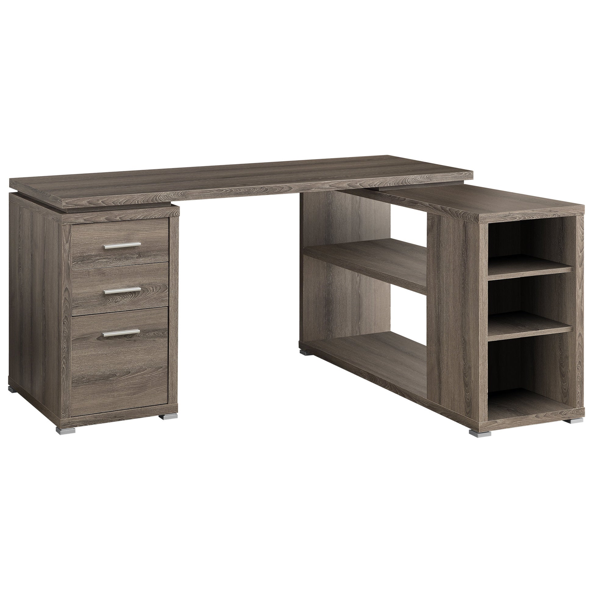 Dark Taupe Particle Board Hollow Core Computer Desk By Homeroots - 333476 | Desks | Modishstore