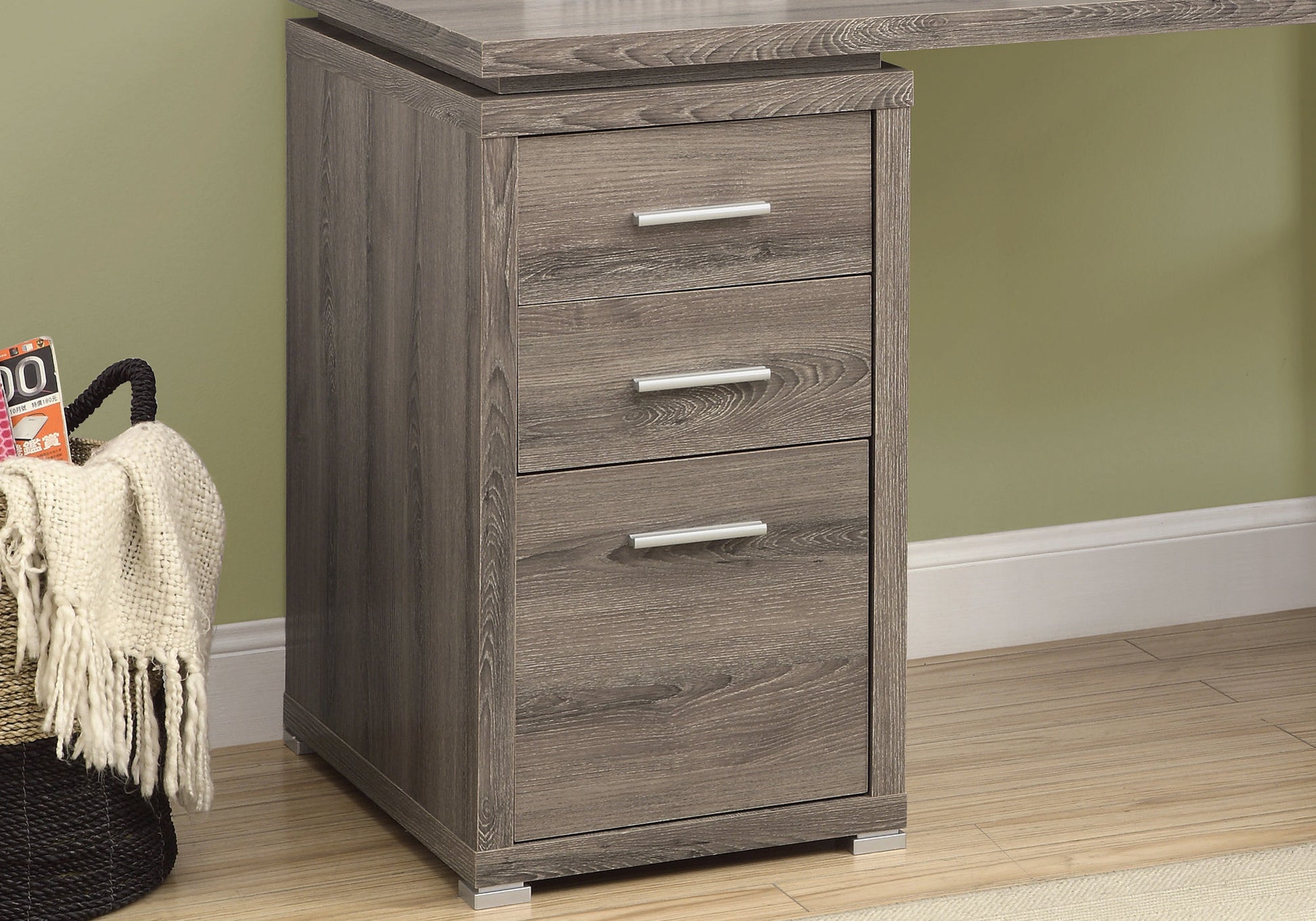 Dark Taupe Particle Board Hollow Core Computer Desk By Homeroots - 333476 | Desks | Modishstore - 2