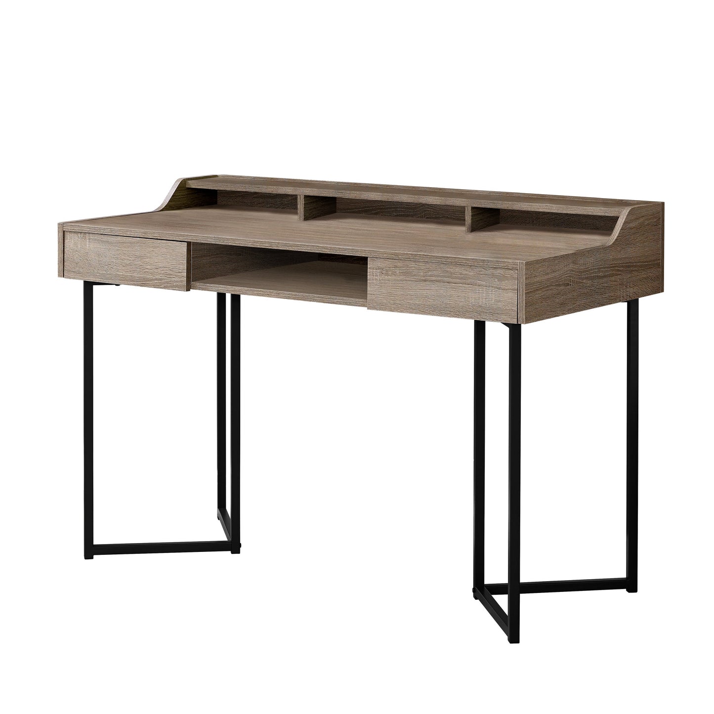 Dark Taupe Black Metal Computer Desk By Homeroots | Desks | Modishstore