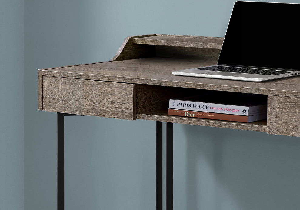 Dark Taupe Black Metal Computer Desk By Homeroots | Desks | Modishstore - 2