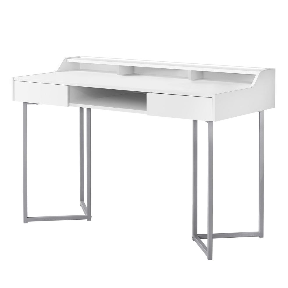 Dark Taupe Black Metal Computer Desk By Homeroots | Desks | Modishstore - 5