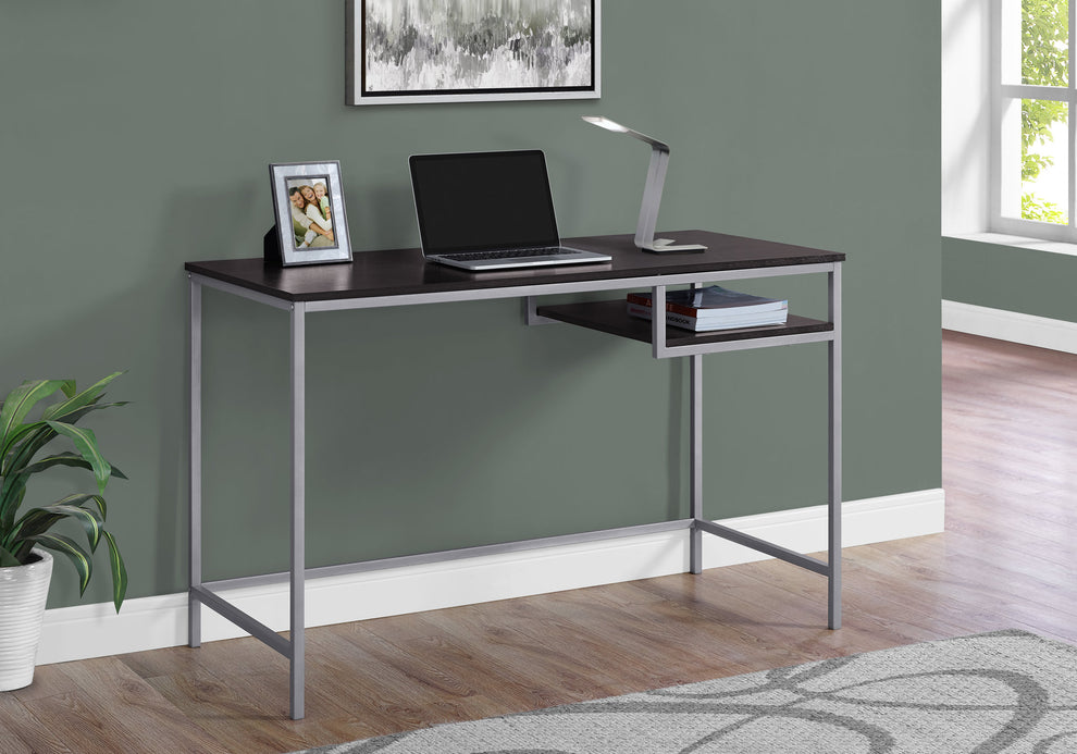30" White MDF and White Metal Computer Desk By Homeroots | Desks | Modishstore - 6