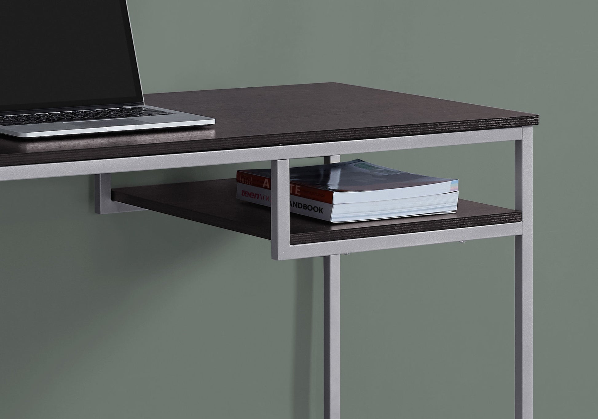 30" White MDF and White Metal Computer Desk By Homeroots | Desks | Modishstore - 8