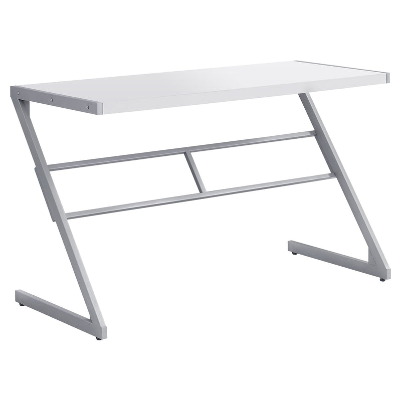 White Silver Mdf Metal Computer Desk By Homeroots | Desks | Modishstore