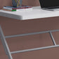 White Silver Mdf Metal Computer Desk By Homeroots | Desks | Modishstore - 2